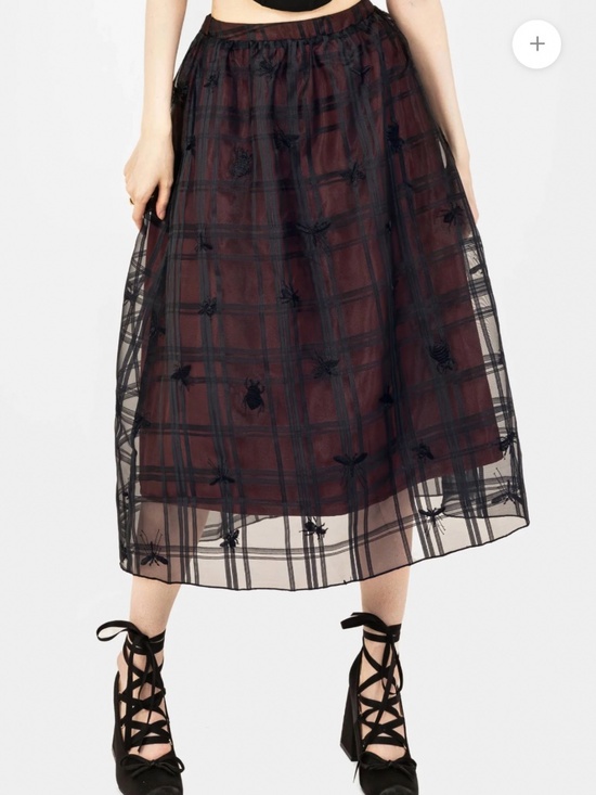 Disturbia Dresses & Skirts - Disturbia Sedona Organza Insect Embroidered Midi Skirt NWT